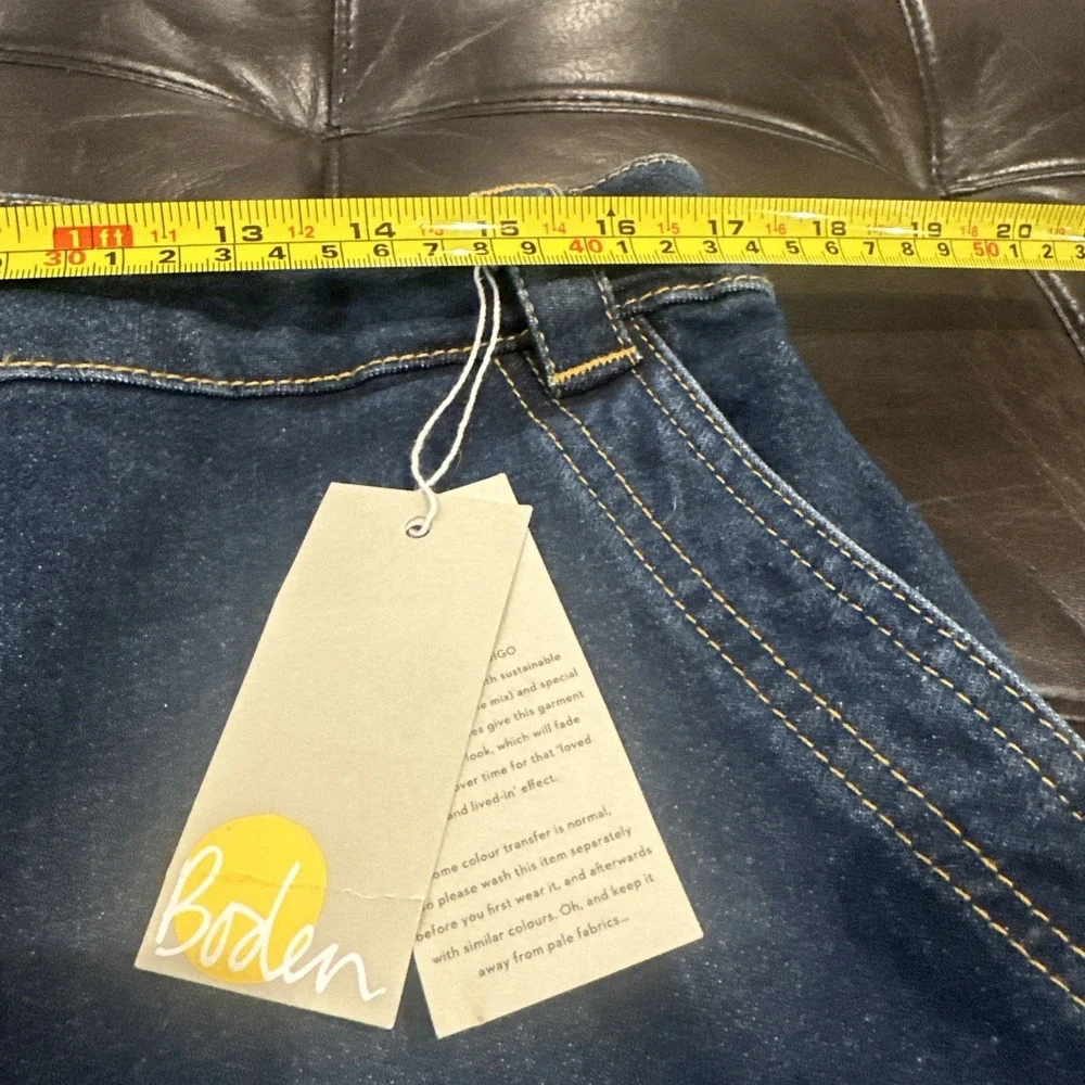 Boden Women US 12 Bermuda Mom Jean Long Shorts Indigo Blue R0112 DVN